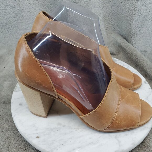 1.State Shoes Womens 8.5 Brown Leather Amble D'Orsay Block Heel Open Toe - Picture 8 of 11